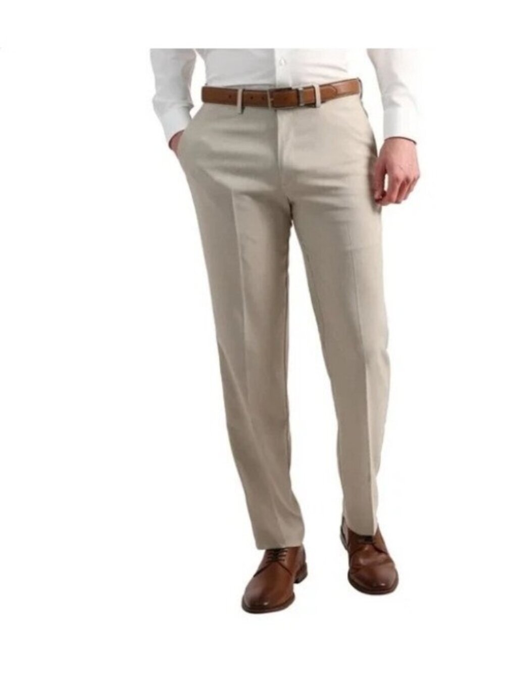 NWOT Kenneth Cole Reaction Men's 32x30 Beige Modern Fit Techni-Cole Dress Pants